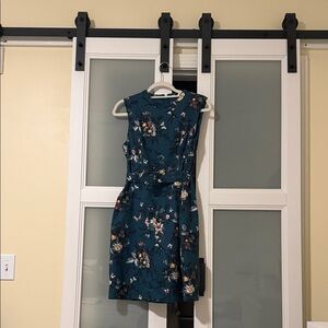 Oasis Teal Floral Sleeveless Mini Dress
